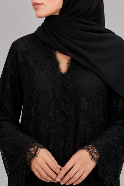 Black Sheer abaya