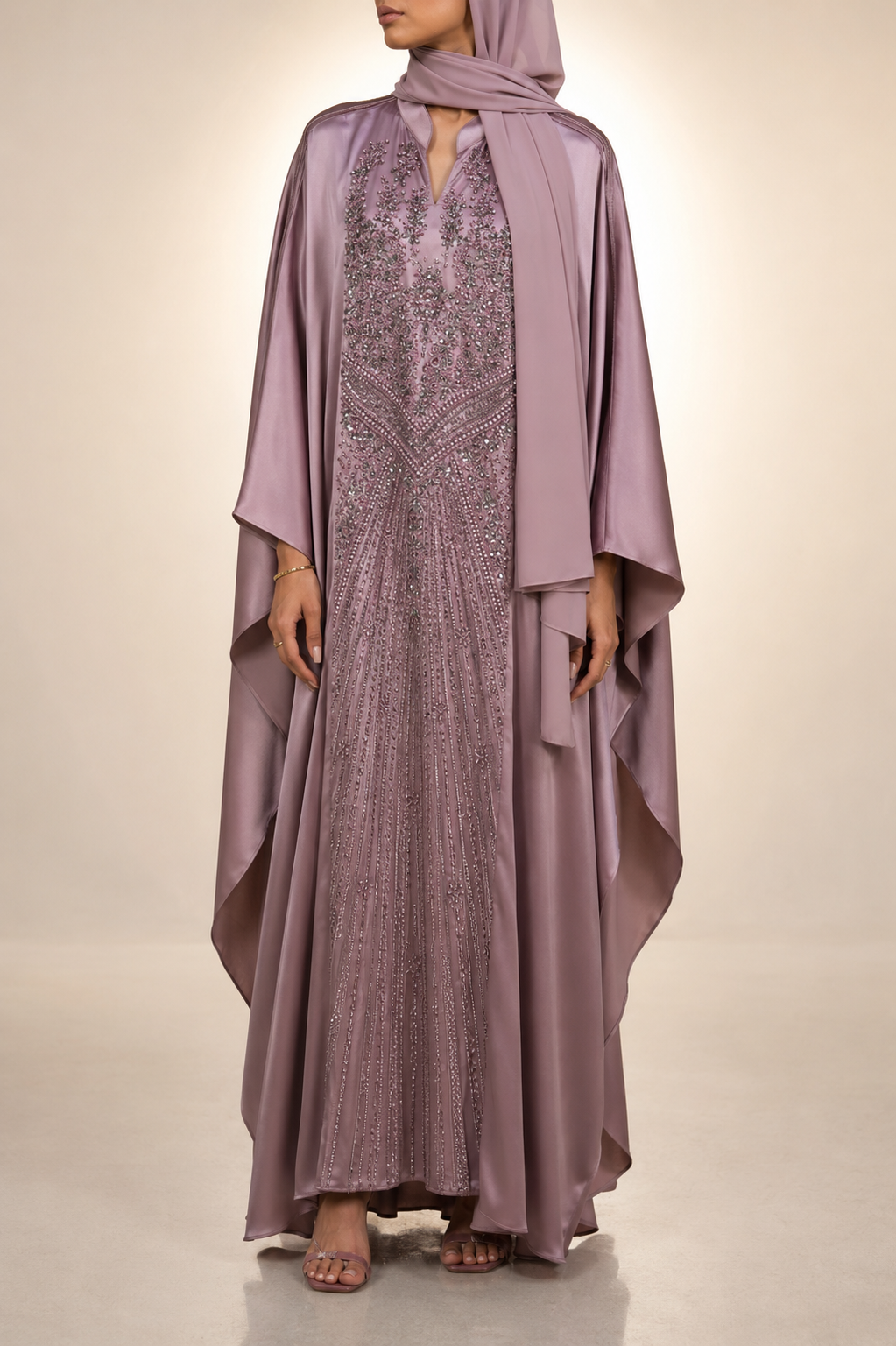Soft Lavender Ameera Abaya 2