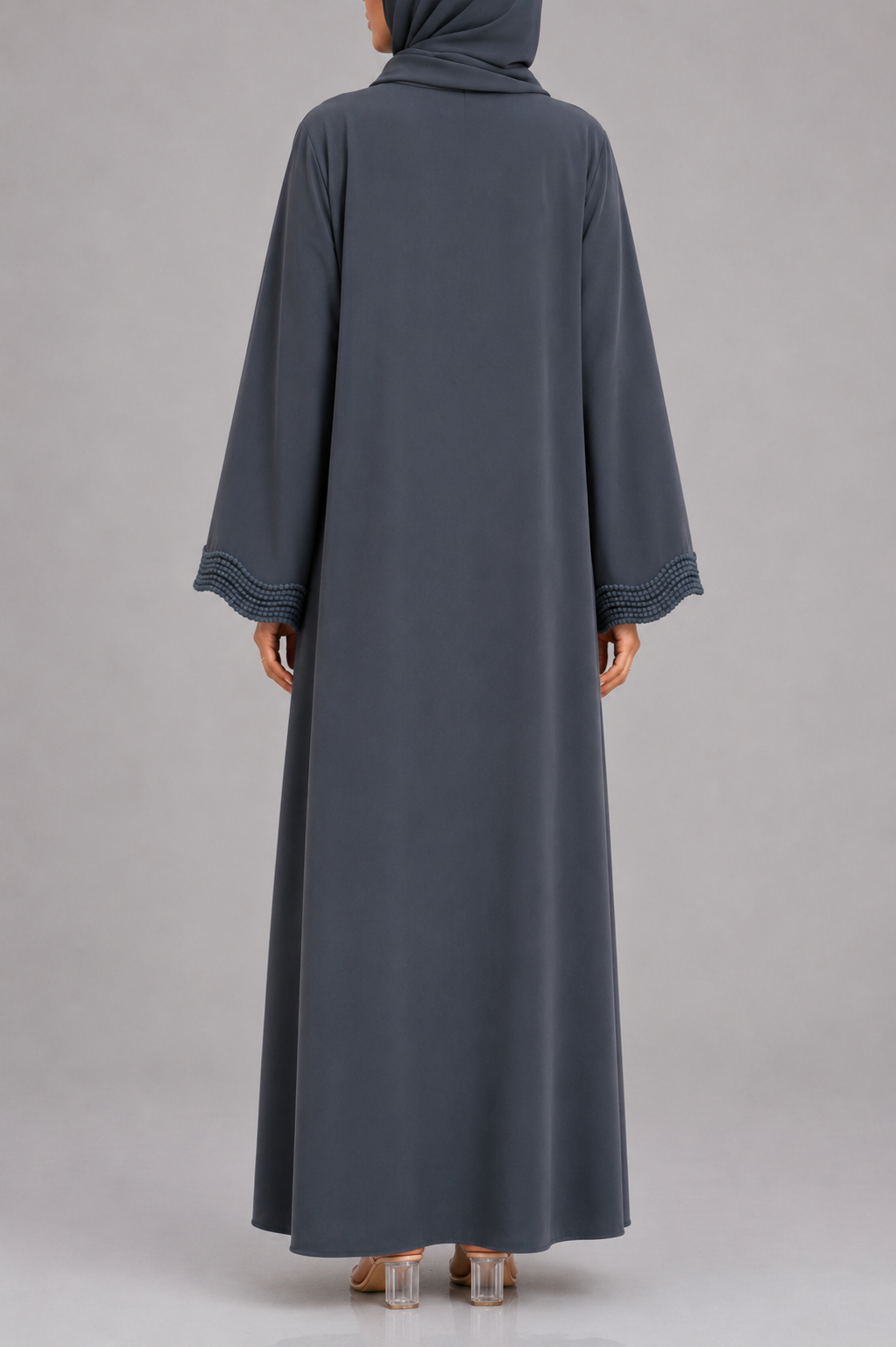 Grey lace abaya (New Edition)