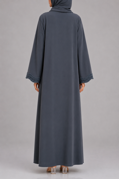 Grey lace abaya (New Edition)