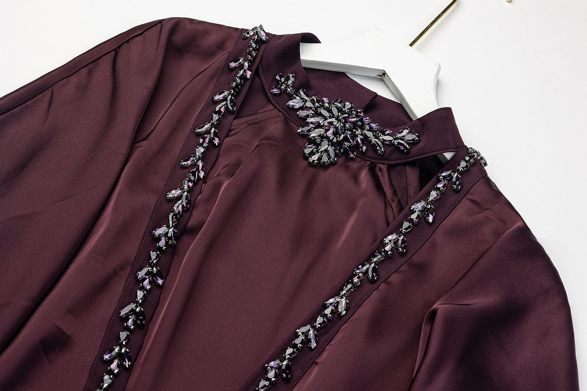 BA5120 Burgundy Seraph Abaya
