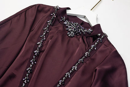 BA5120 Burgundy Seraph Abaya