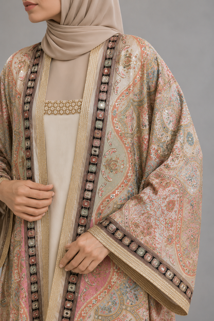 Warm Beige Zareen Abaya