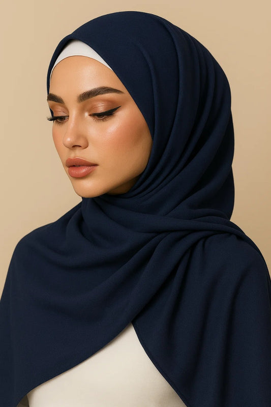 Navy Blue Jersey Hijab