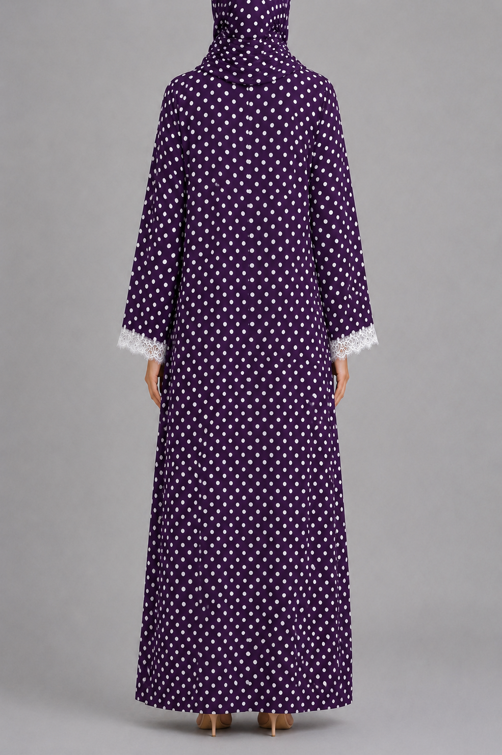 Purple Polka Abaya