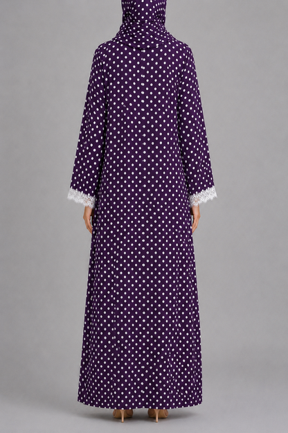 Purple Polka Abaya