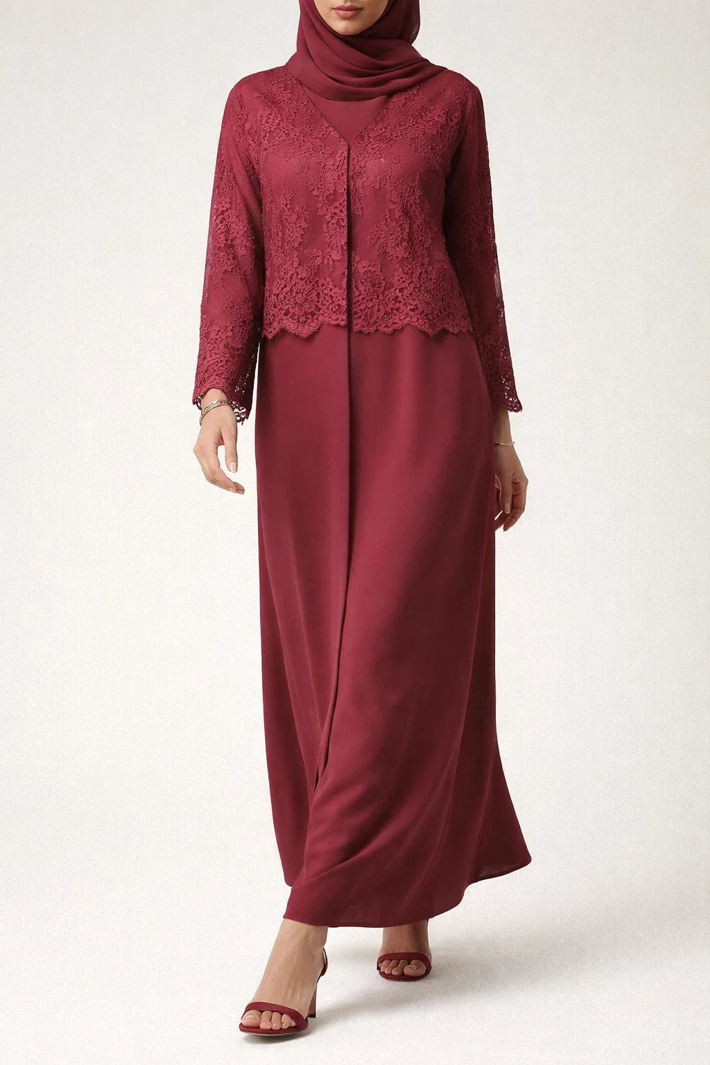 Red Moon Veil Abaya