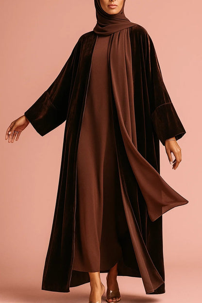 Brown Velvet Reign Abaya