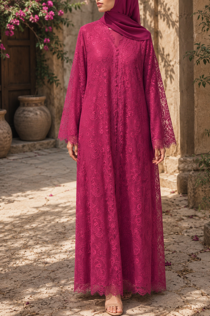 Pink Sheer abaya