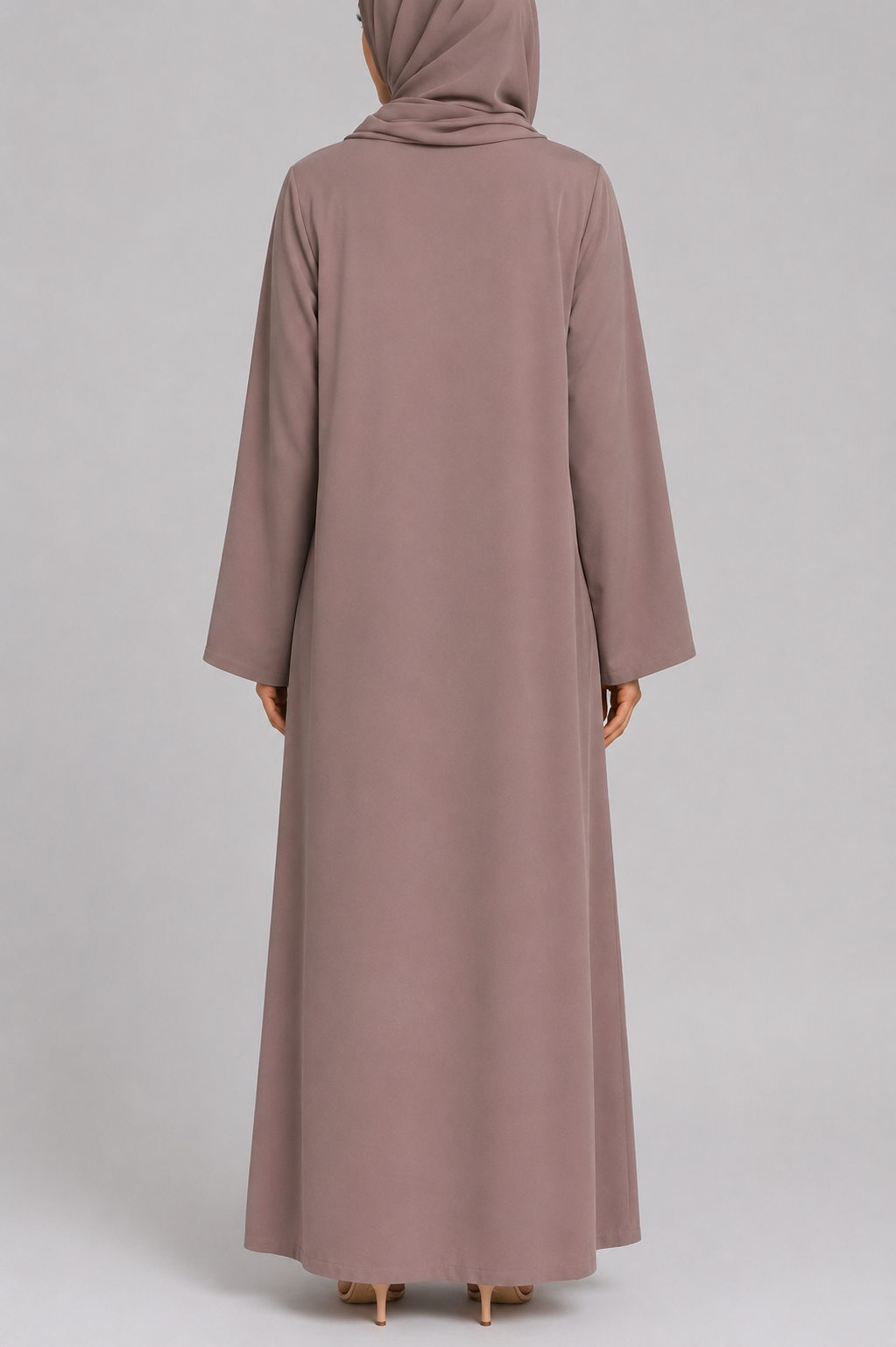 Rose Taupe button abaya