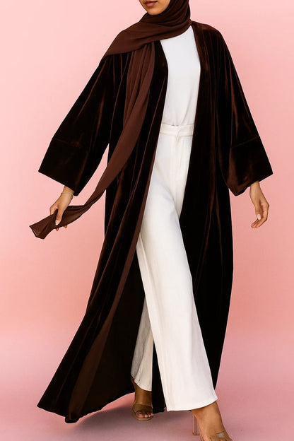 Brown Velvet Reign Abaya