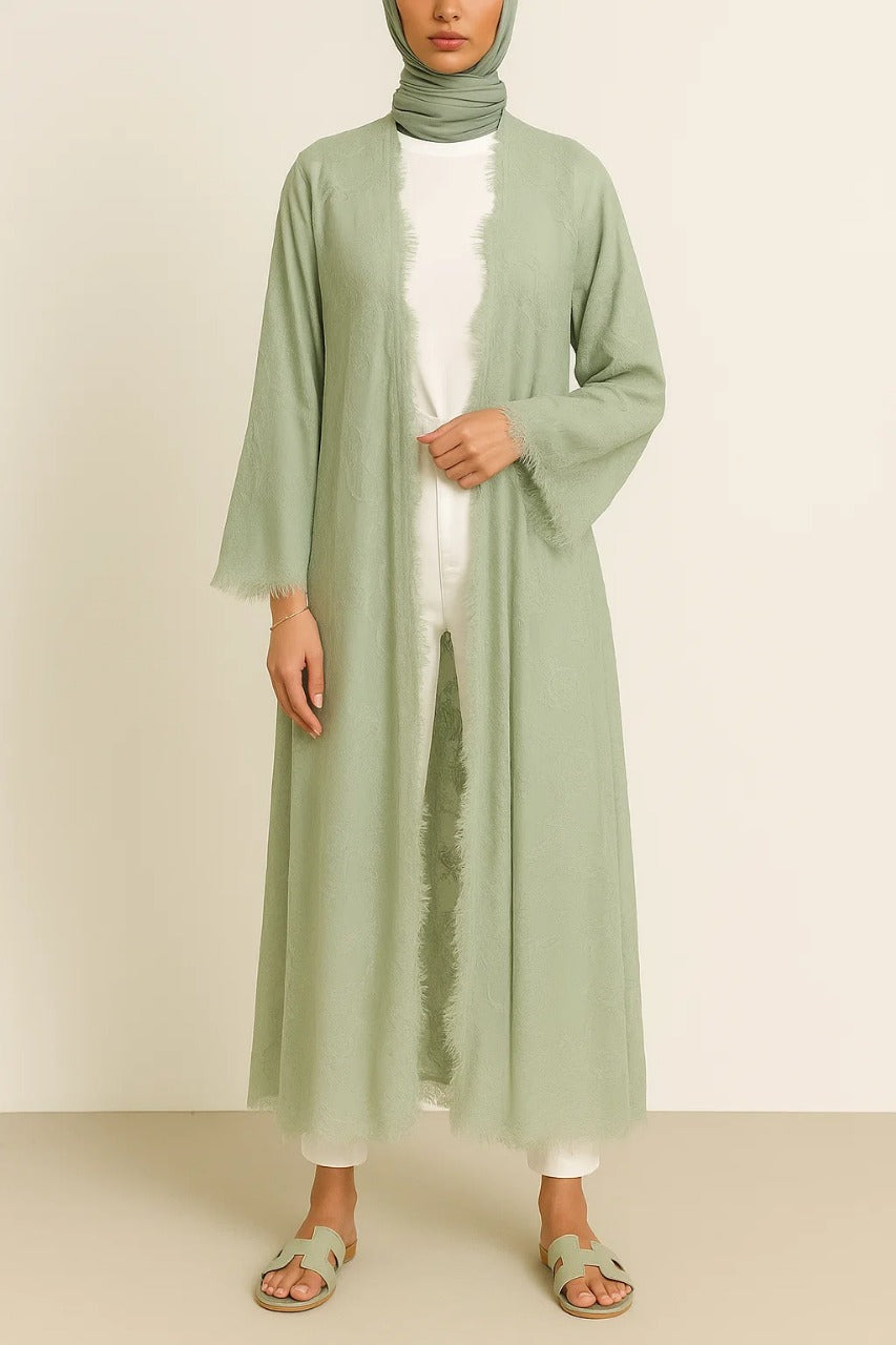 Pistachio Sheer abaya
