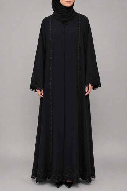 Sable Luxury lace abaya E19M