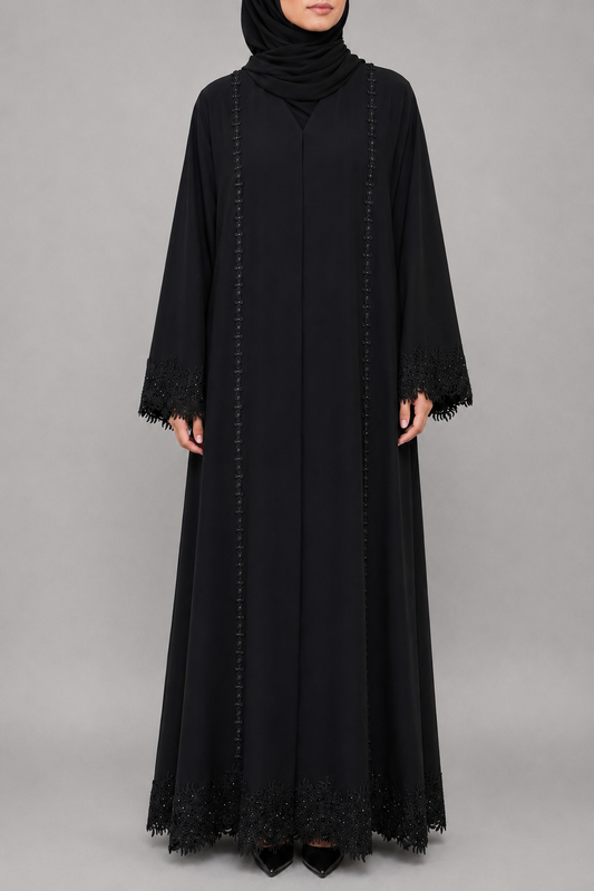 Sable Luxury lace abaya E19M