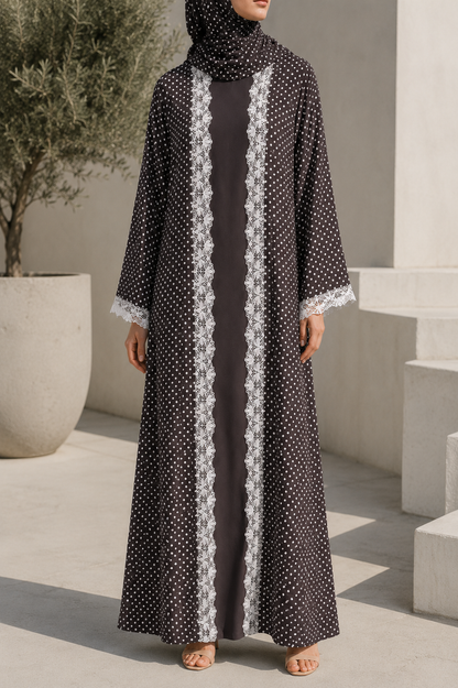 Brown Polka Abaya