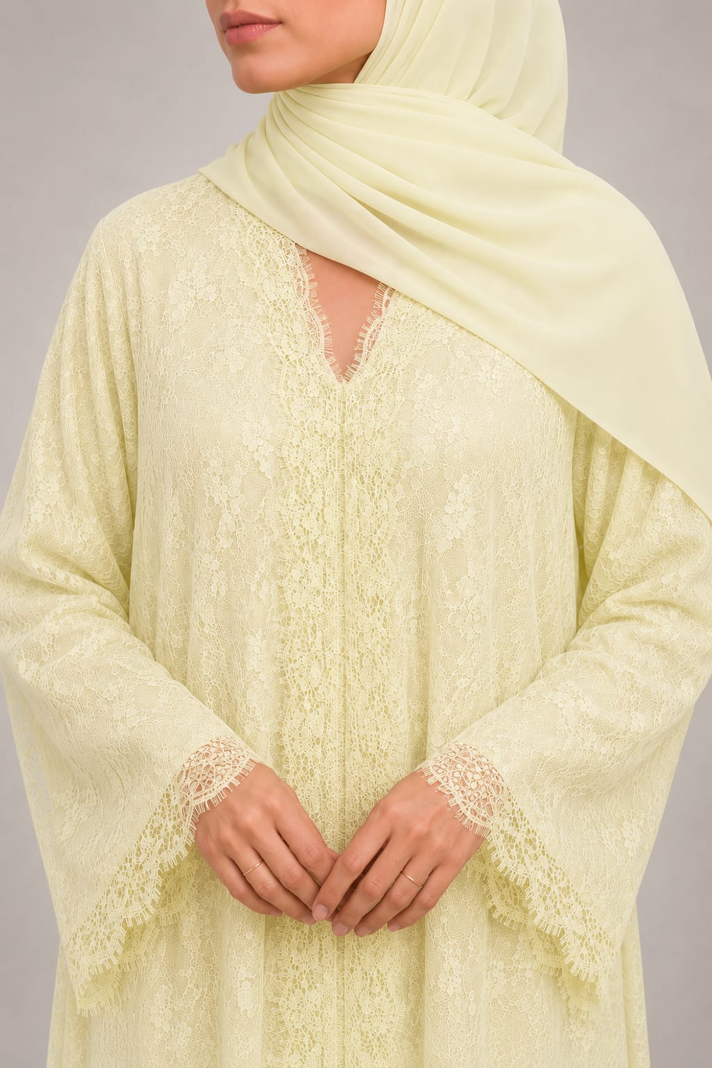 Butter Yellow Sheer abaya